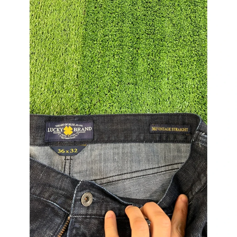 Lucky Brand 361 Vintage Straight Dark Wash Indigo Mens Denim Jeans 36x32